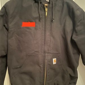 CARHARTT LOOSE FIT FIRM DUCK INSULATED FLANNEL-LINED ACTIVE JACKET SIZE MEDIUM